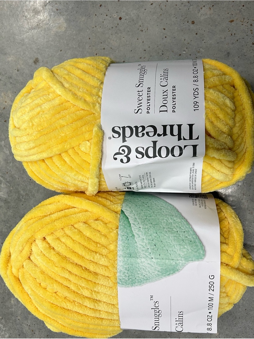 Loops & Threads Sweet Snuggles Yellow Polyester Yarn - 2 Pack